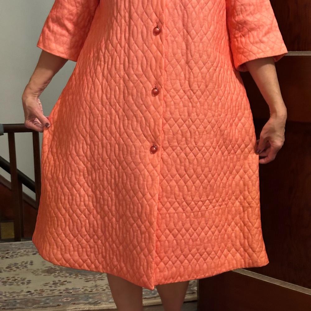 Vibrant Quilted Orange Coat